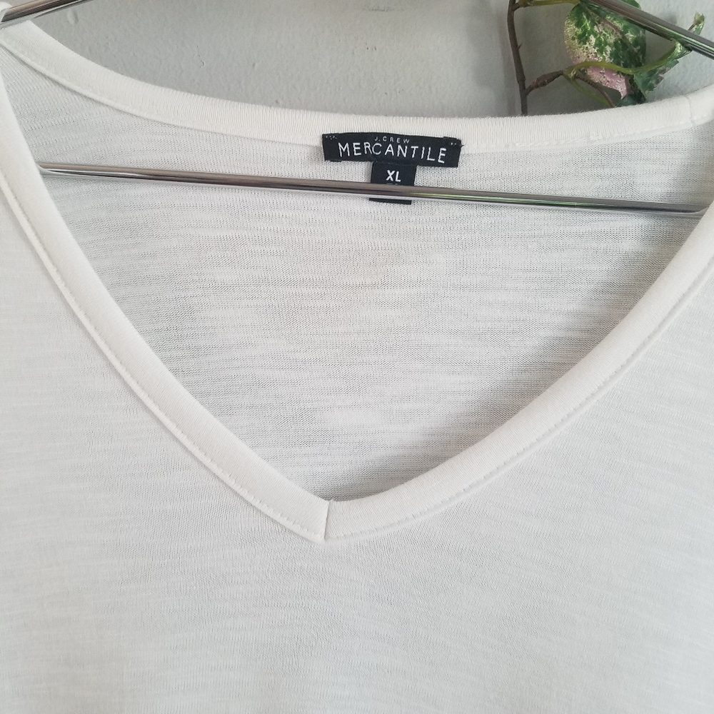 J. Crew Mercantile V Neck Ruffle Hem Shirt XL - Picture 3 of 4